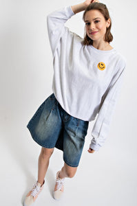 Happy Face Dolman Crewneck Sweatshirt