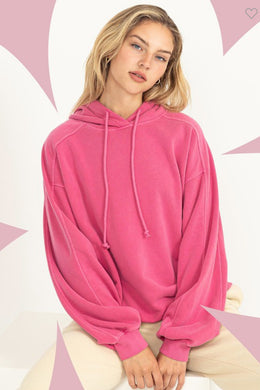Hot Pink Ultra Soft Mineral Washed Hoodie