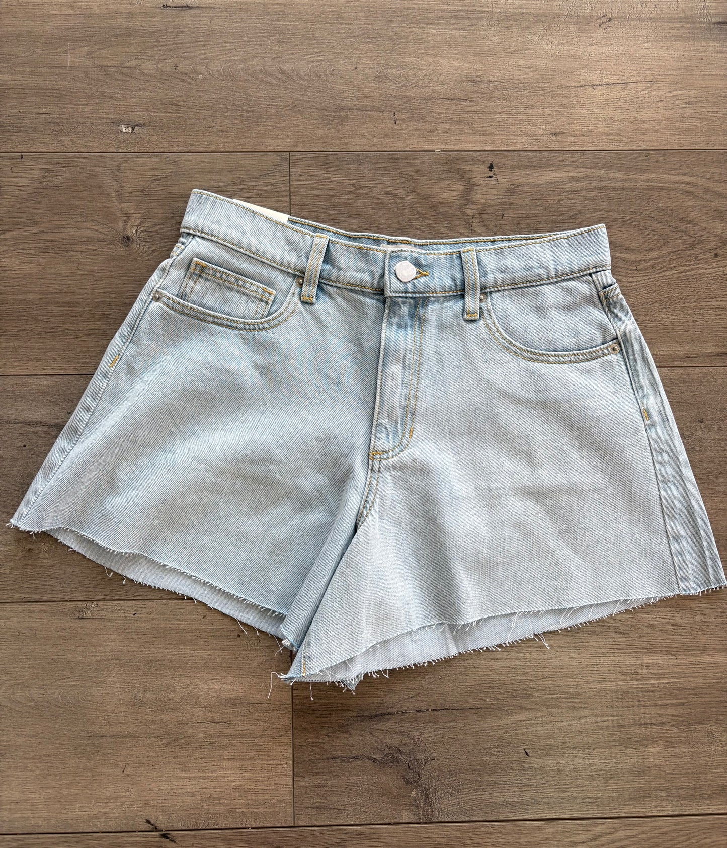 Flared Shorts In Light Wash