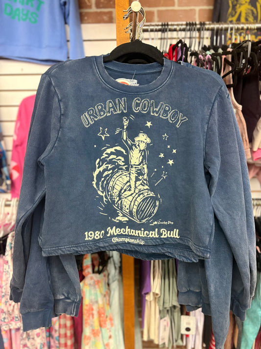 Urban Cowboy 1980's Mechanical Bull Vintage Acid Washed Sweatshirt
