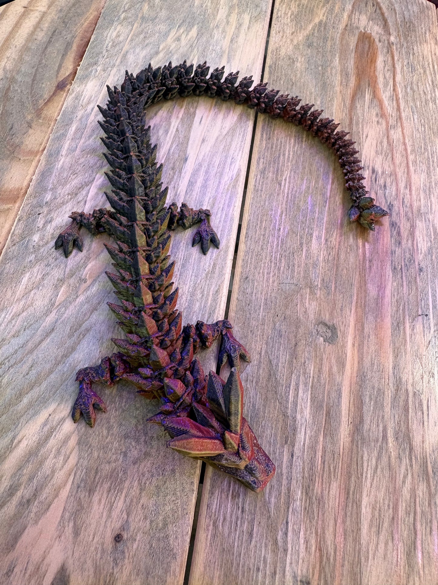 Articulating Crystal Dragon, 3D Printed, Fidget Toy