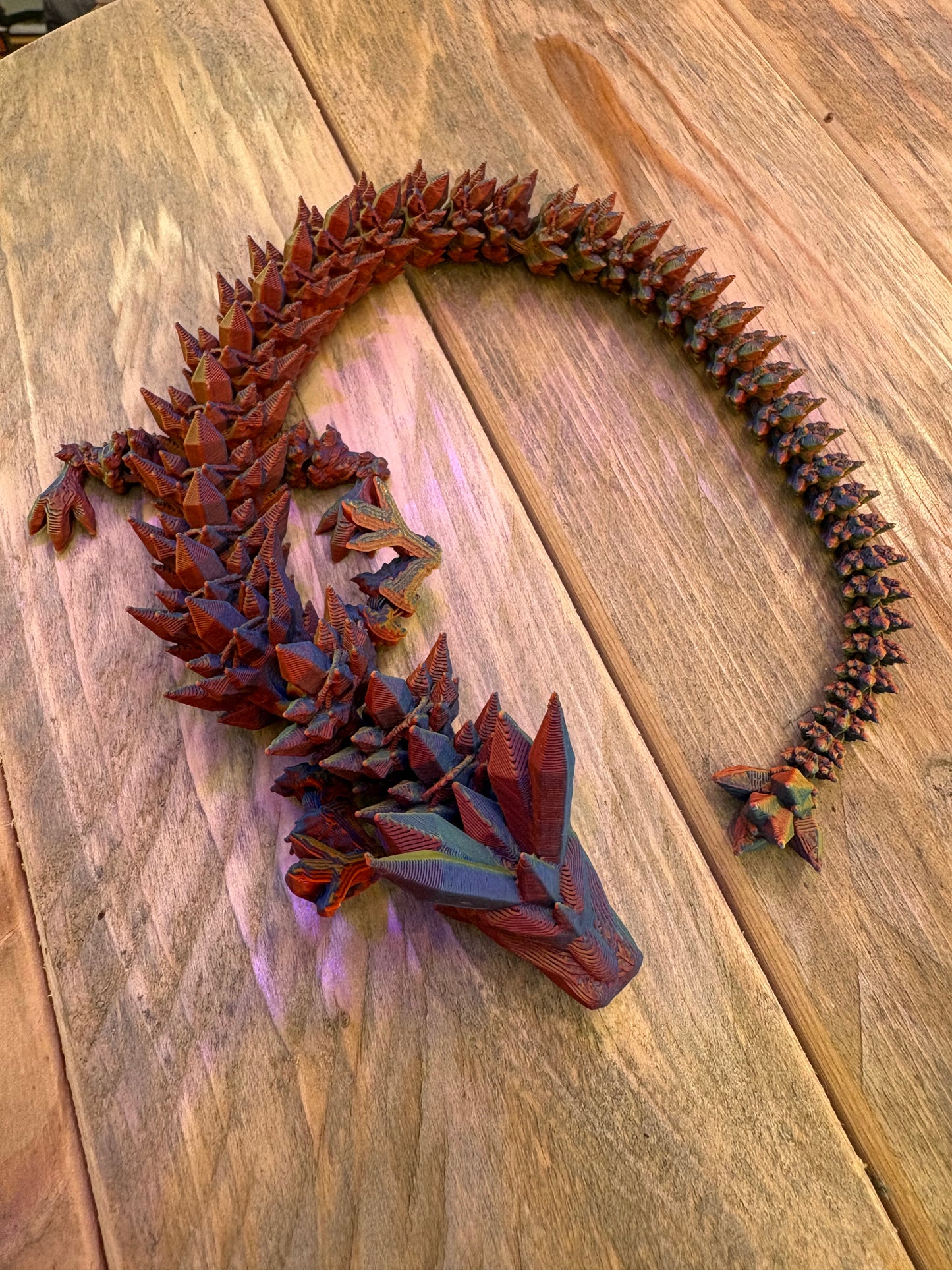 Articulating Crystal Dragon, 3D Printed, Fidget Toy