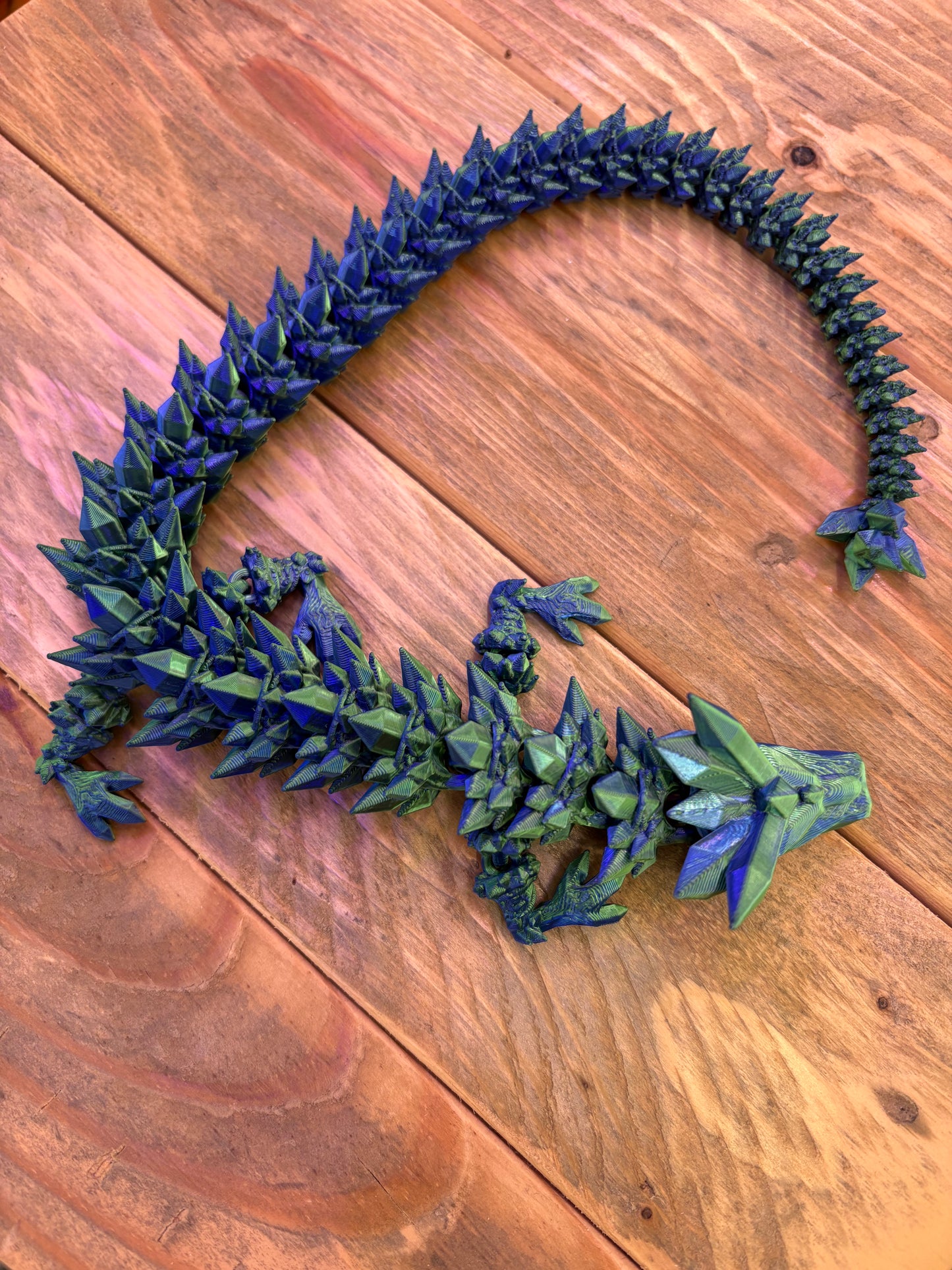 Articulating Crystal Dragon, 3D Printed, Fidget Toy