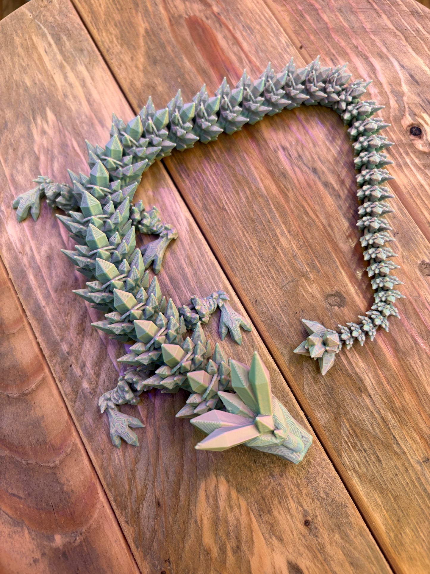 Articulating Crystal Dragon, 3D Printed, Fidget Toy
