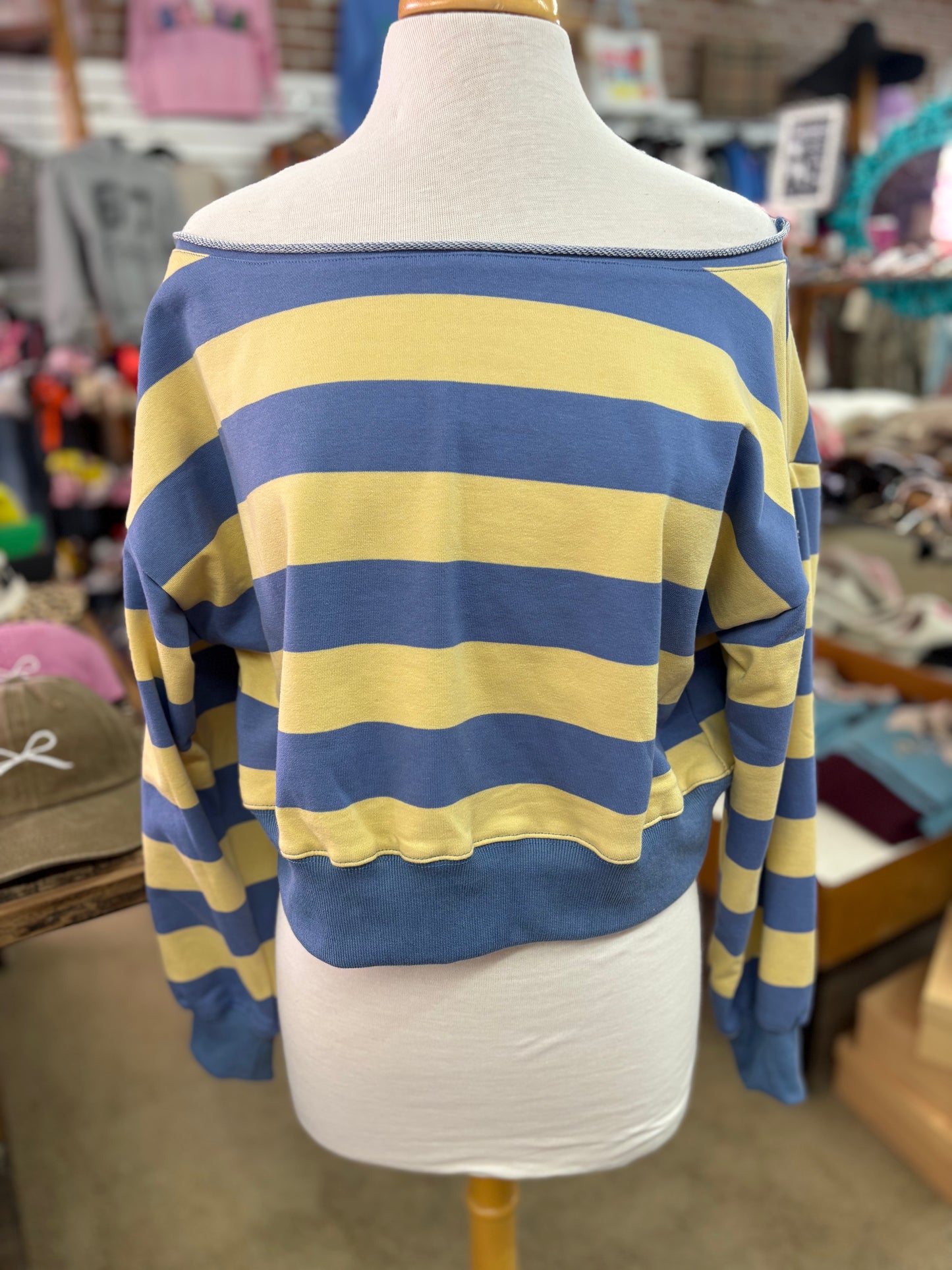 Striped Off-Shoulder Sweater