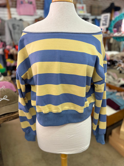 Striped Off-Shoulder Sweater
