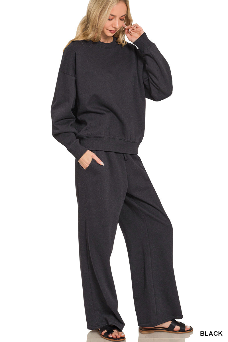 Fleece Long Sleeve Pullover & Sweatpants Set