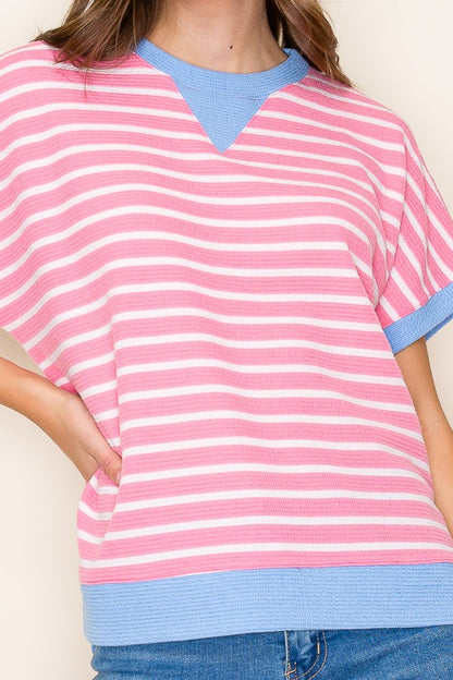 Cloudy Knit Stripe Top