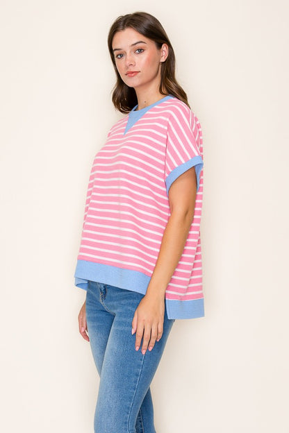 Cloudy Knit Stripe Top