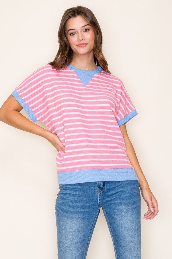 Cloudy Knit Stripe Top
