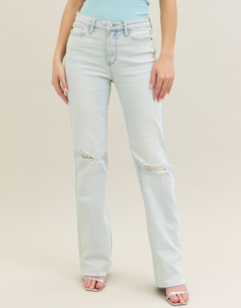 Mid Rise Destroy & Fray Hem Bootcut
