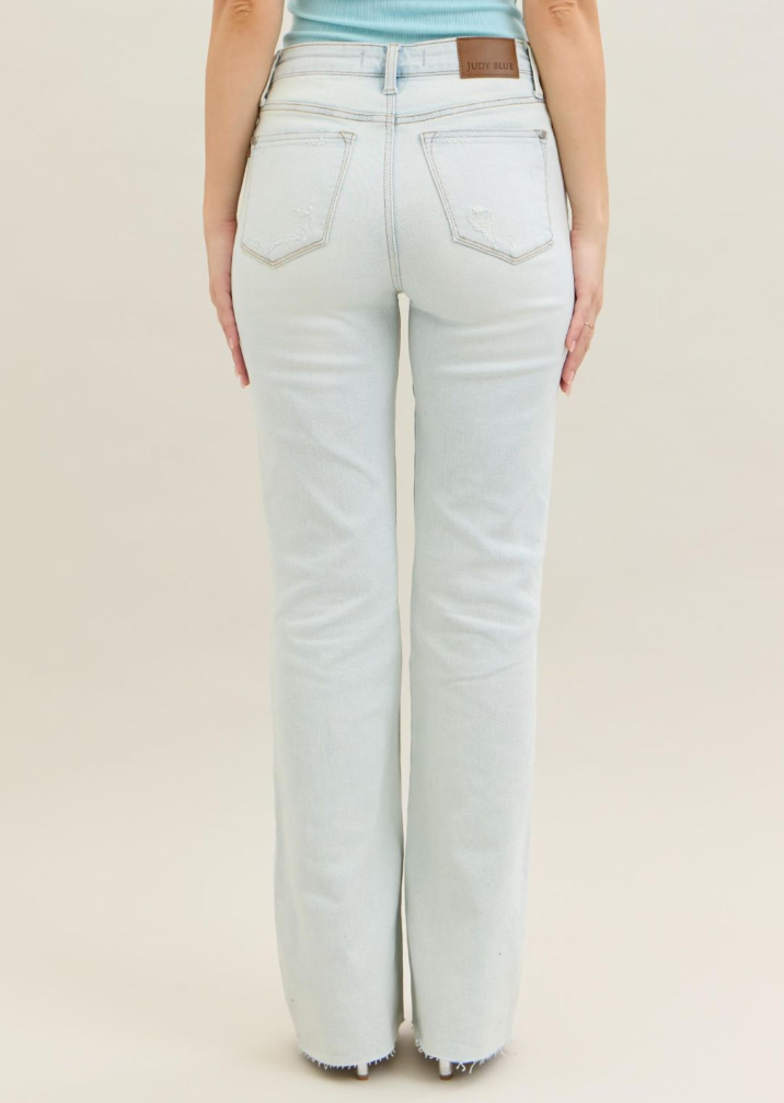 Mid Rise Destroy & Fray Hem Bootcut