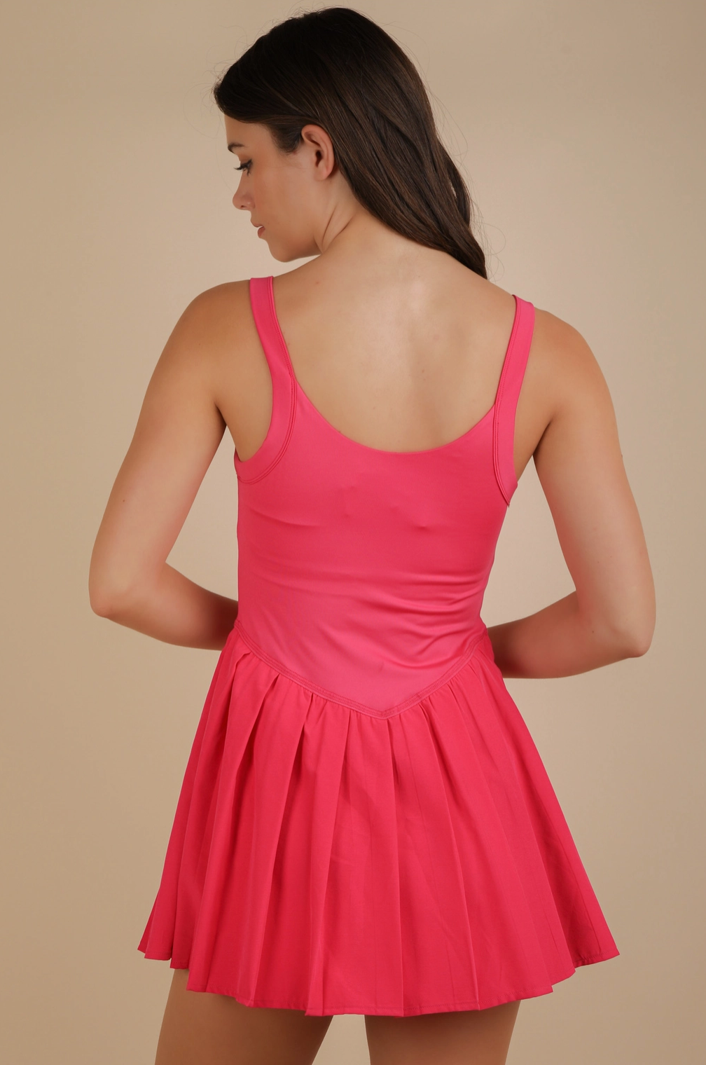 Pleated Skirt Activewear Dress w/ Under Shorts