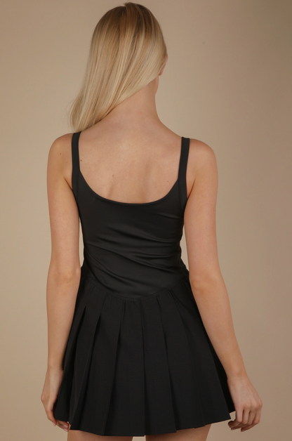 Pleated Skirt Activewear Dress w/ Under Shorts