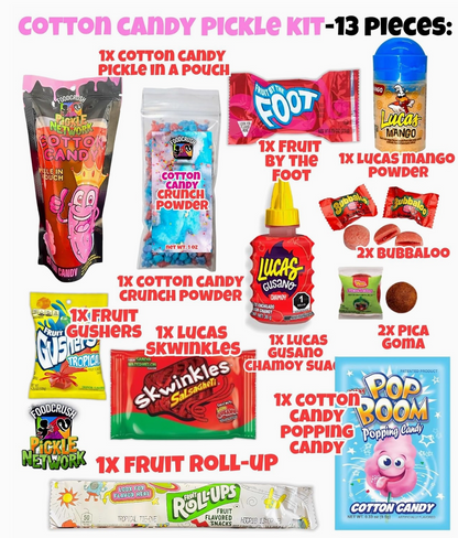 Cotton Candy Pouch Pickle Kits Case- Food Crush