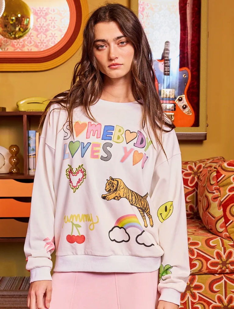 'somebody Loves You' Graphic Sweatshirts