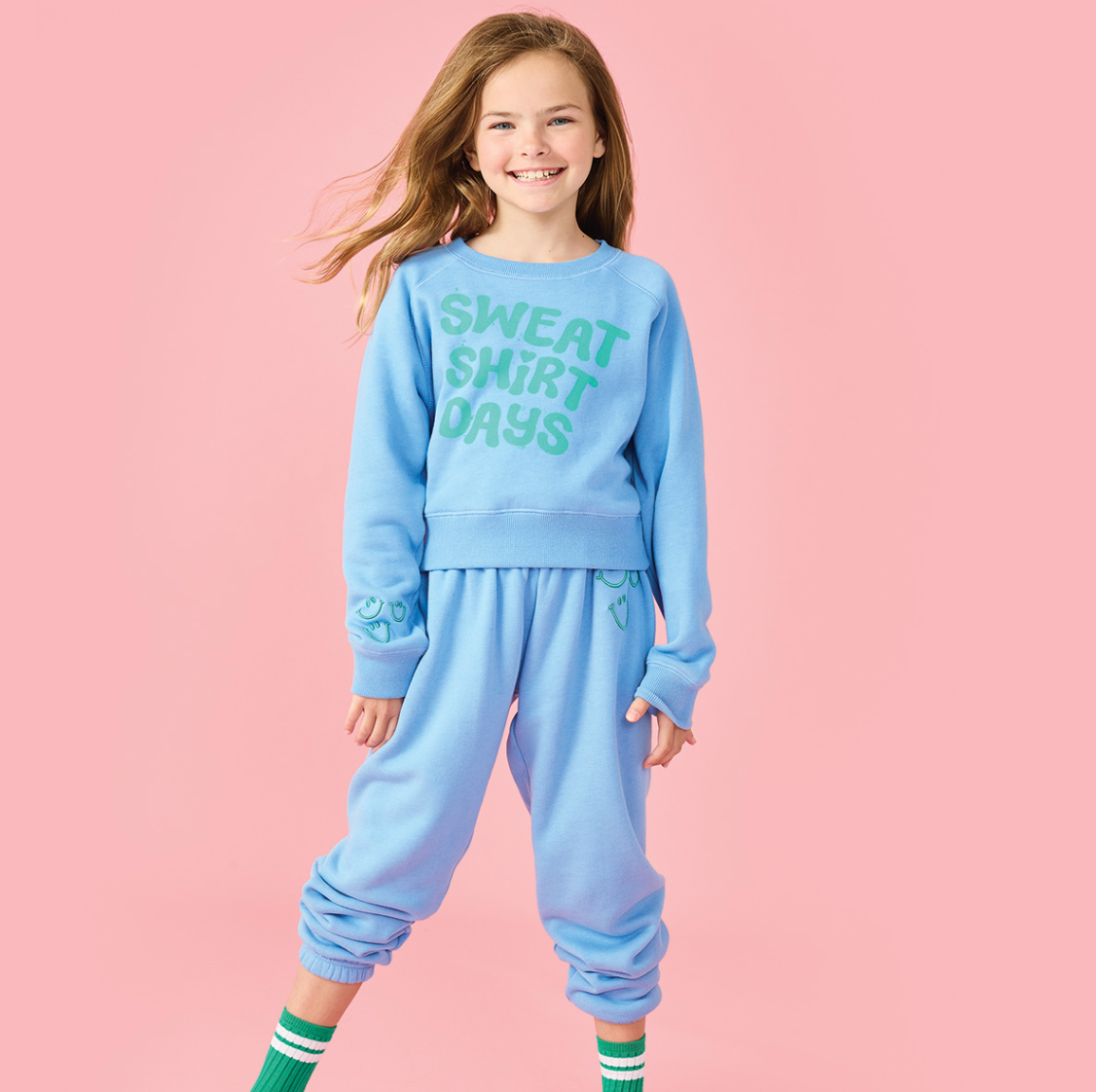 Sweatshirt Days Bright Blue Basic Crew Neck Sweatshirt