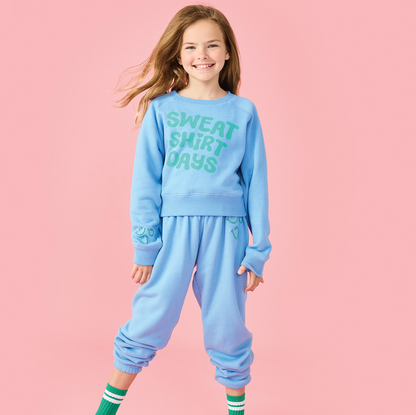 Sweatshirt Days Bright Blue Basic Crew Neck Sweatshirt