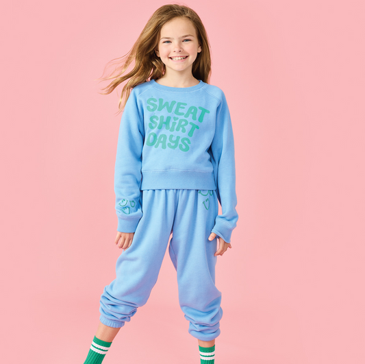 Sweatshirt Days Bright Blue Basic Crew Neck Sweatshirt