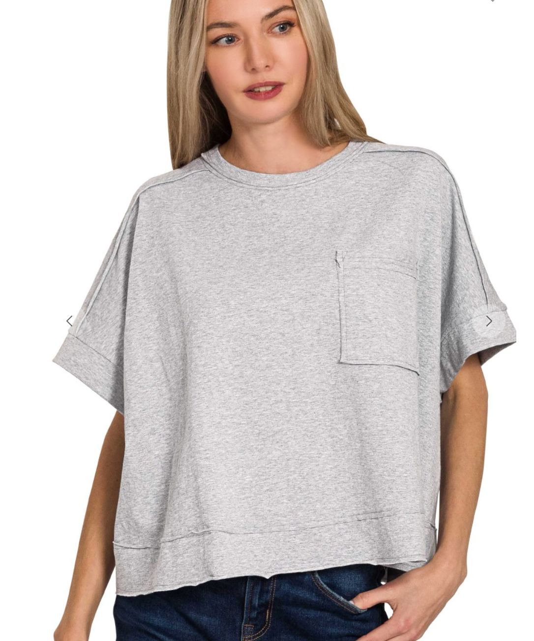Exposed Seam Oversized Crop Box Tee