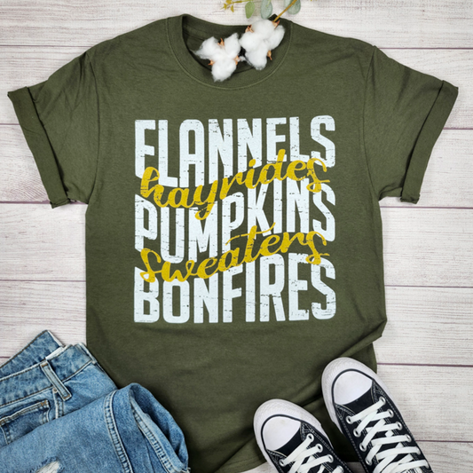 Flannels, Pumpkins, Bonfires Tee