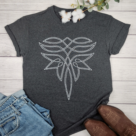 Boot Stitch Charcoal Tee