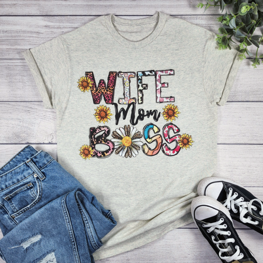 Wife Mom Boss Tee