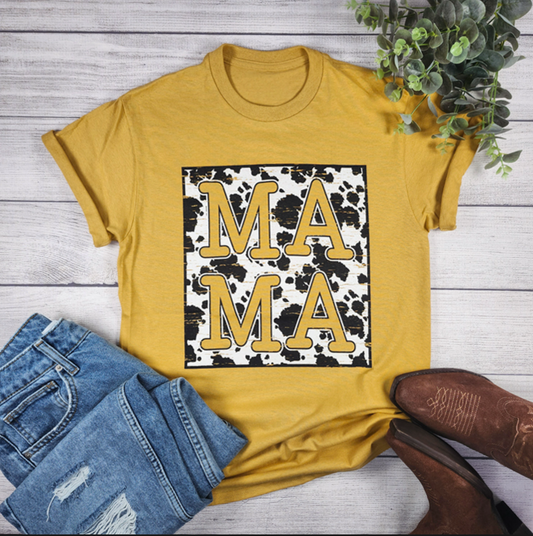Mama Cowprint Tee