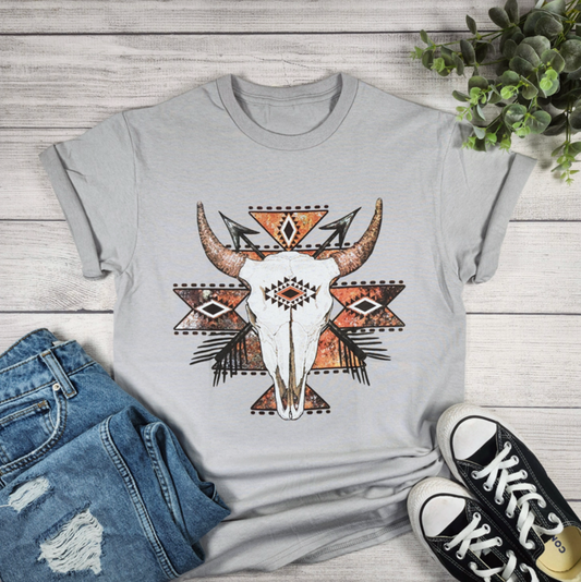 Skull Head Aztec Tee