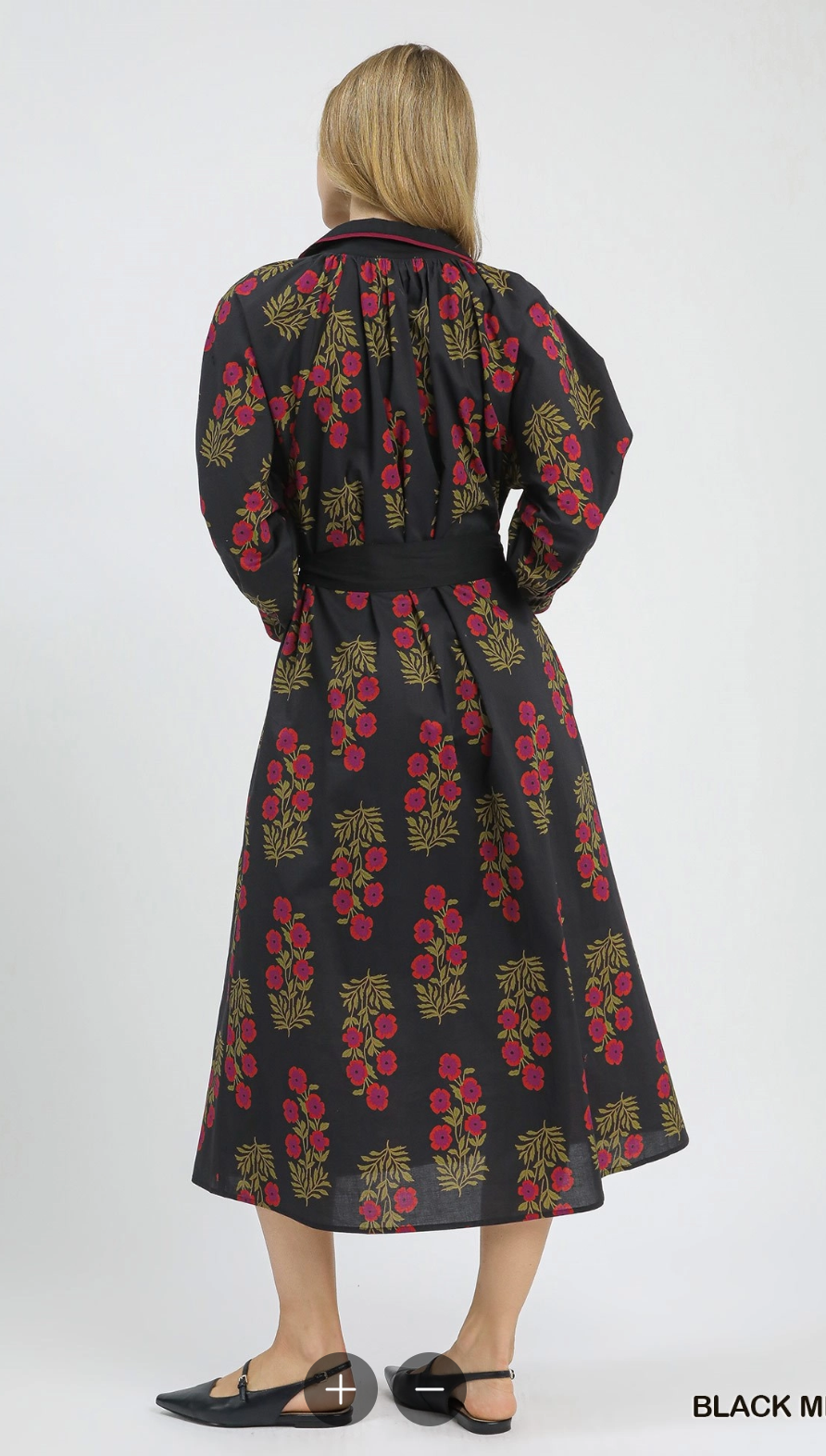 Floral Button-Front Maxi Shirt Dress