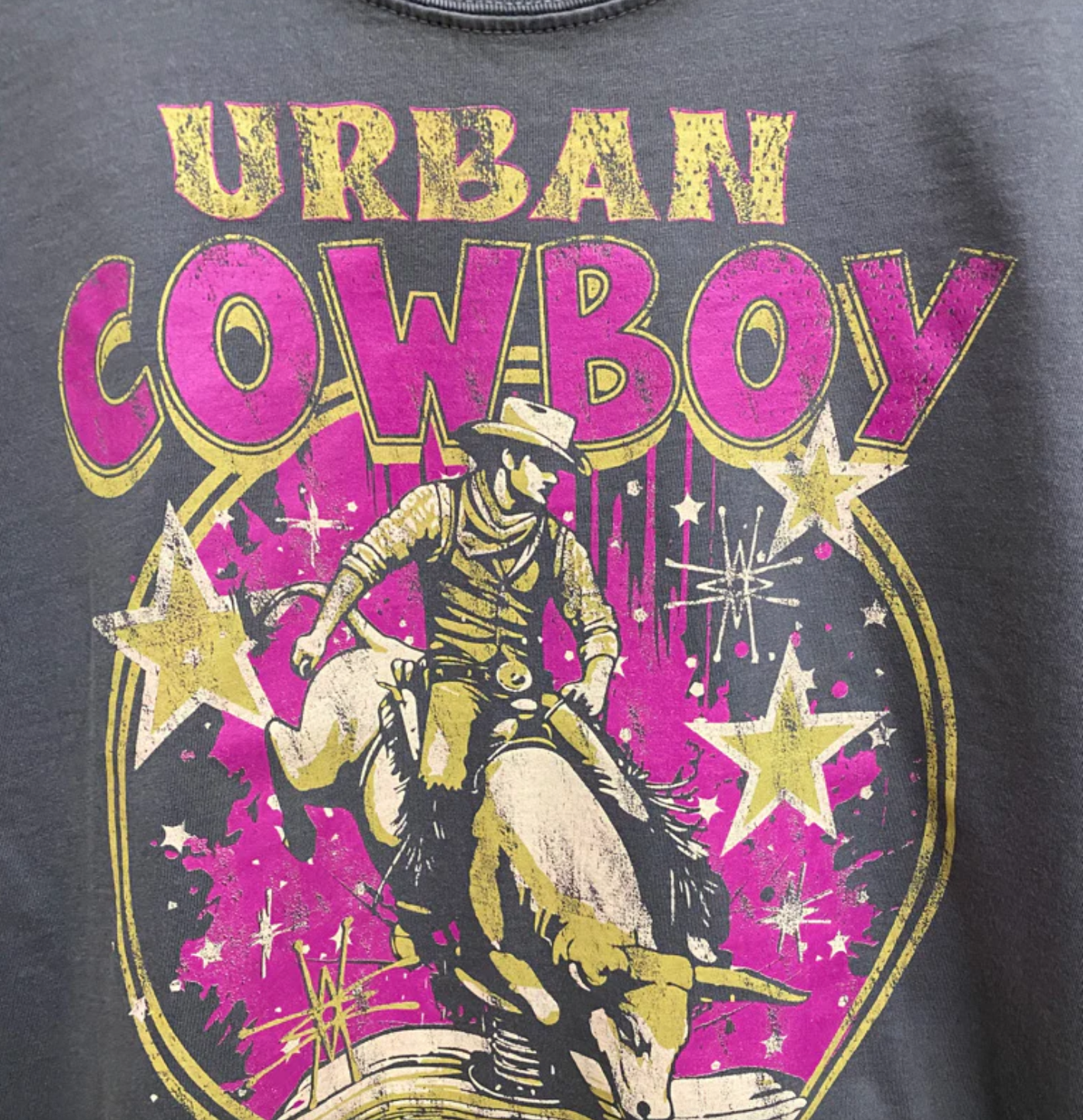 Urban Cowboy Austin Texas 80's Bash Throwback Cropped T-Shirt