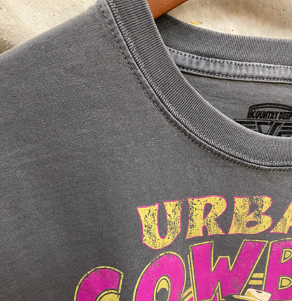 Urban Cowboy Austin Texas 80's Bash Throwback Cropped T-Shirt