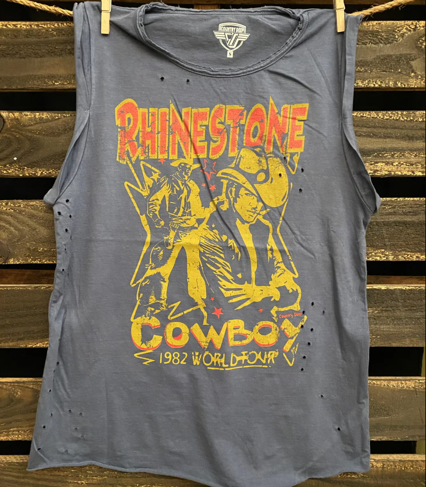 Rhinestone Cowboy 80’s World Tour Muscle Top