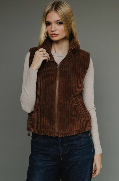 Dark Brown Corduroy Vest
