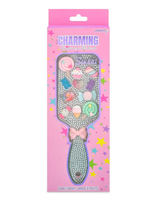 Charming Rhinestone Paddle Brush