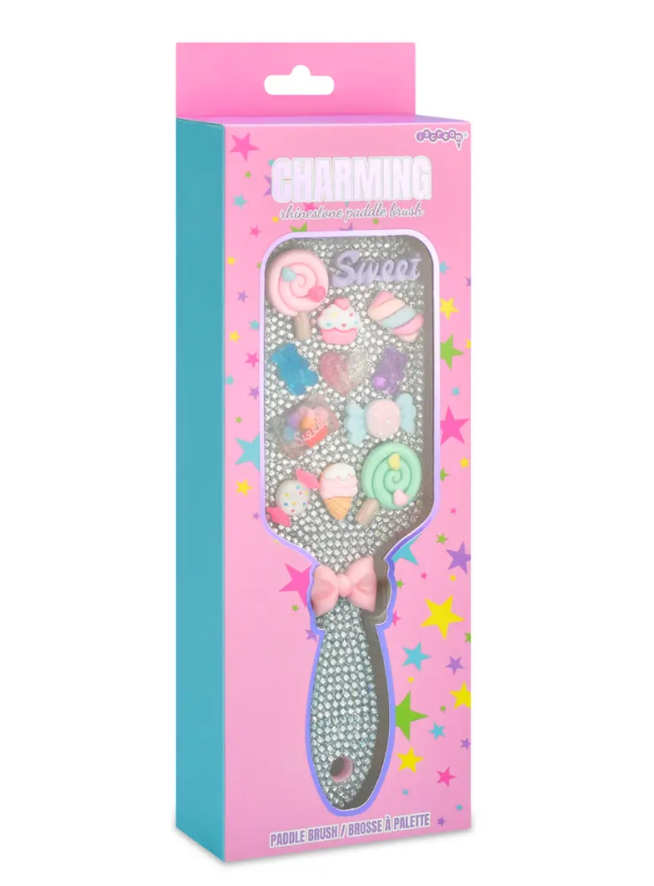 Charming Rhinestone Paddle Brush