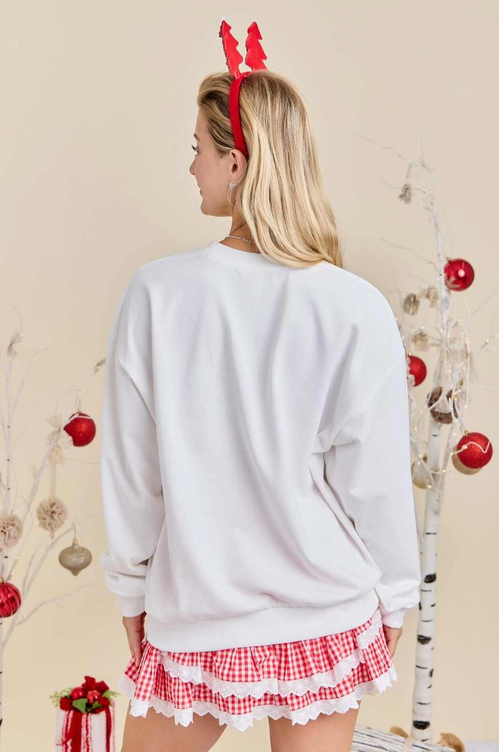 Holly Jolly White Holiday Sweatshirt