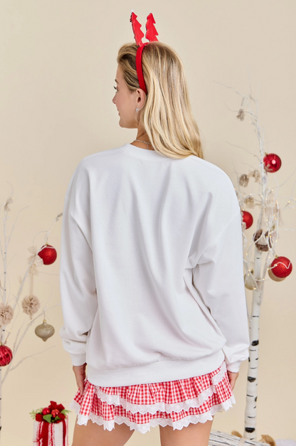 Holly Jolly White Holiday Sweatshirt