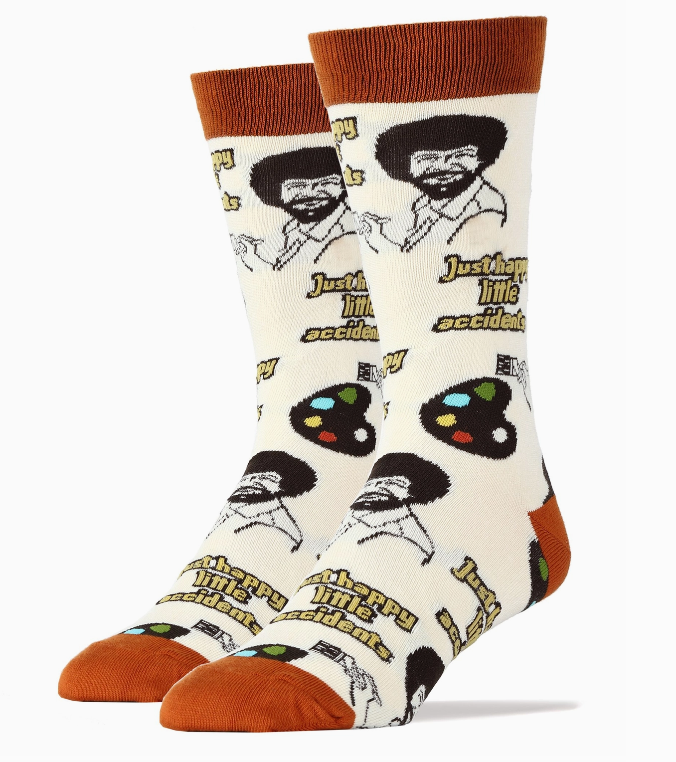 Bob Ross Happy Little Accidents Crew Socks