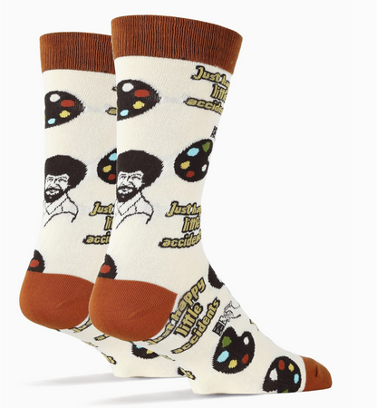 Bob Ross Happy Little Accidents Crew Socks