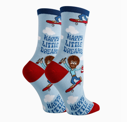 Bob Ross Happy Little Dreams Crew Socks