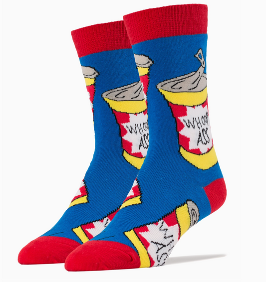Whoop Ass Men's Cotton Crew Funny Socks