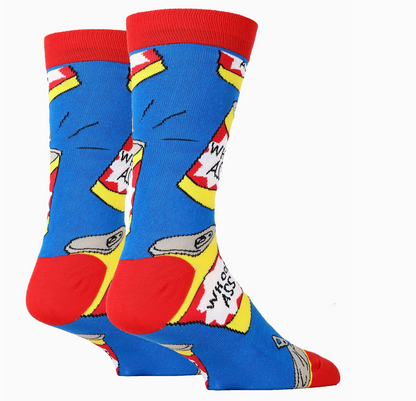 Whoop Ass Men's Cotton Crew Funny Socks