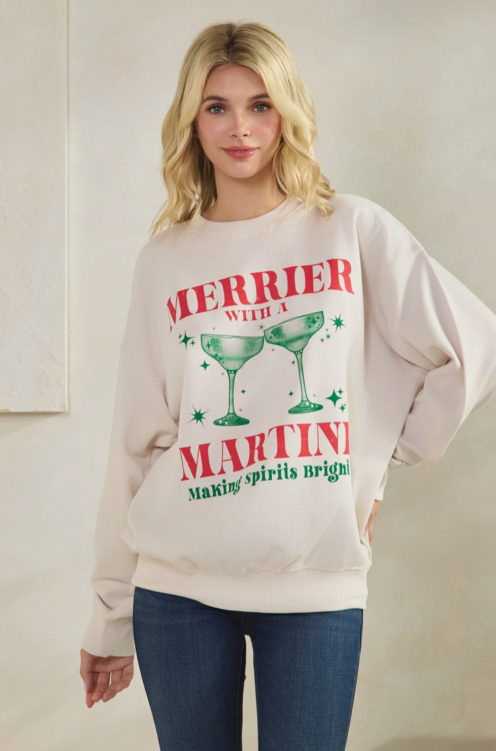 Merrier with A Martini, Graphic Sweatshirt