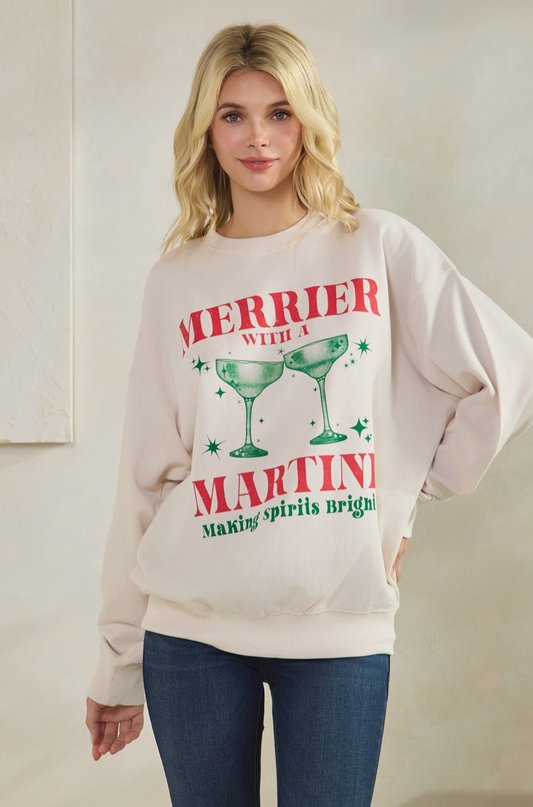 Merrier with A Martini, Graphic Sweatshirt