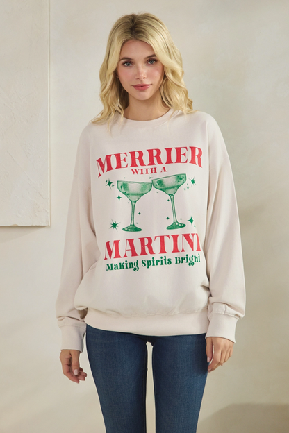 Merrier with A Martini, Graphic Sweatshirt