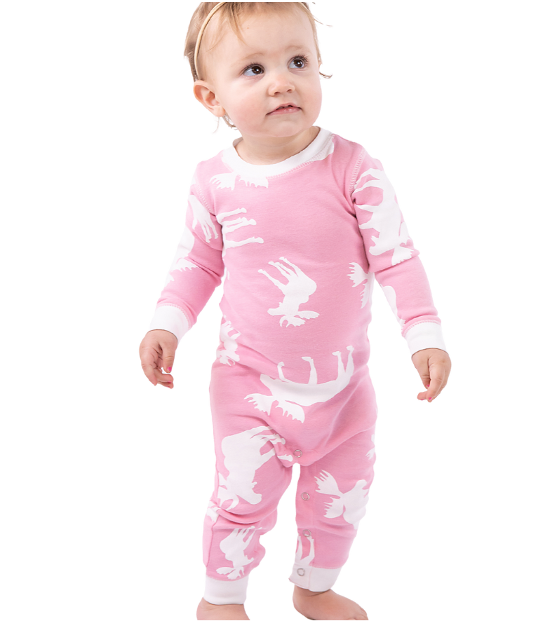 Classic Moose Infant Pink Onesie Flapjack
