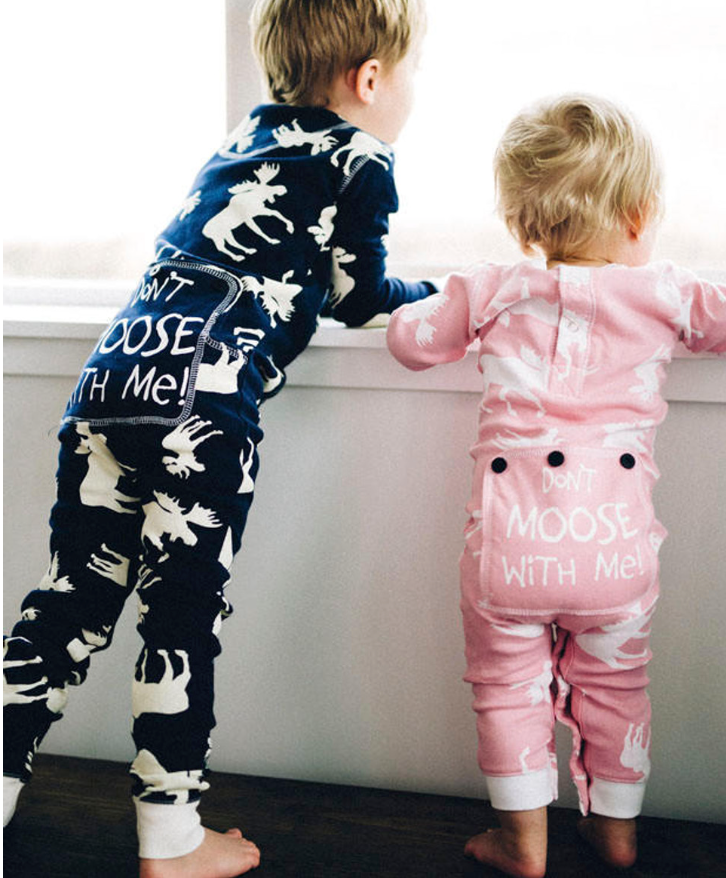 Classic Moose Infant Pink Onesie Flapjack