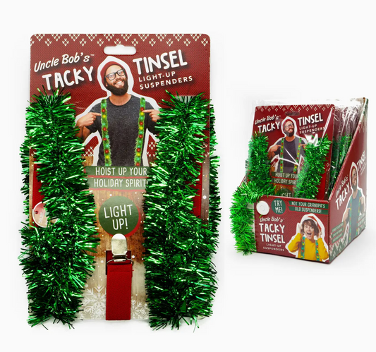 Uncle Bob's Tacky Tinsel Light-Up Suspenders