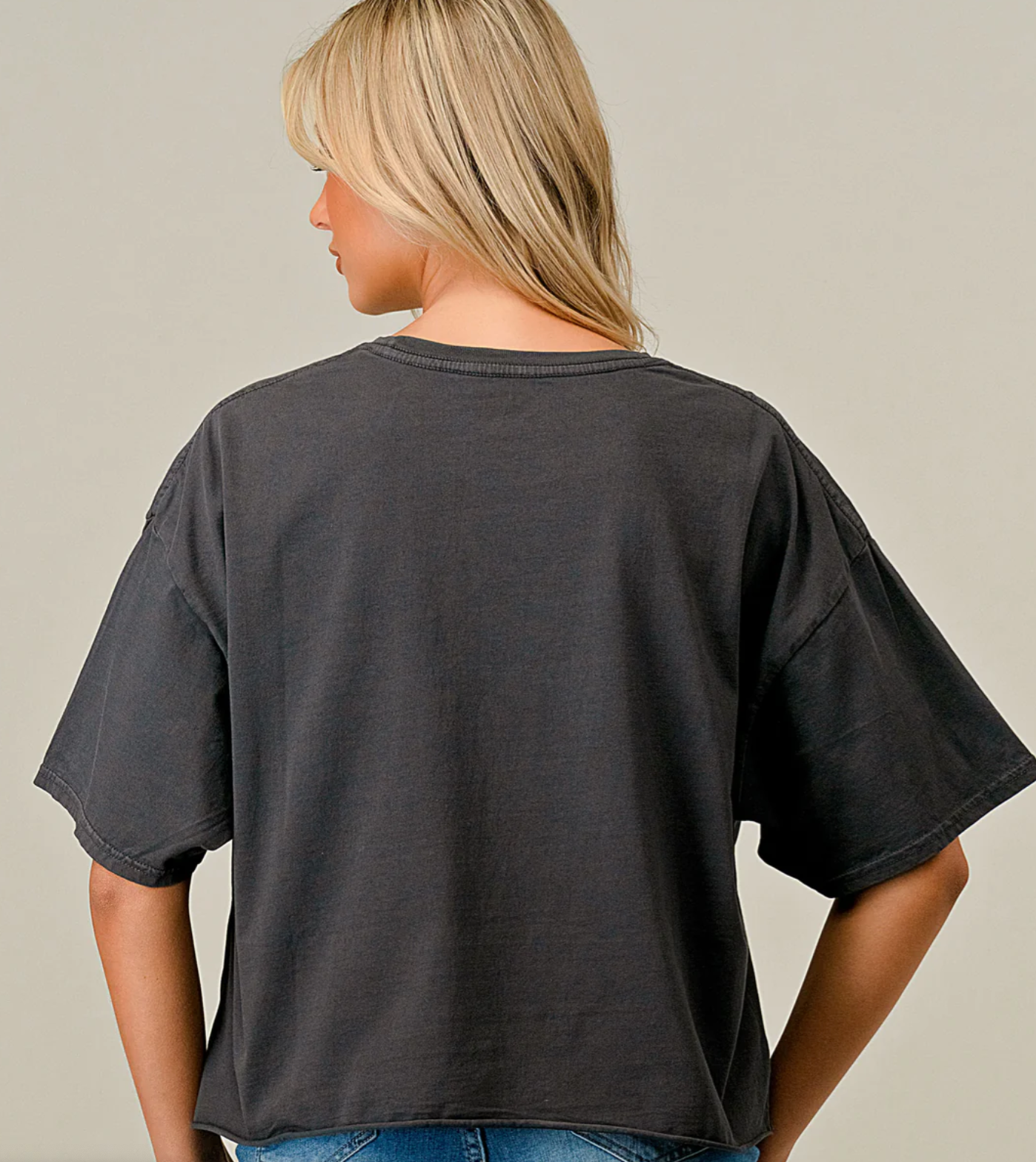 You Shook Me Oversized Vintage 1980's Vibe Distressed Cropped T-Shirt